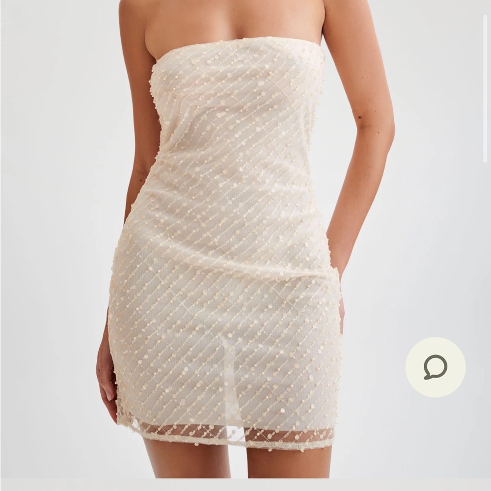 Meshki Yolanda Dress Cream Strapless Dress